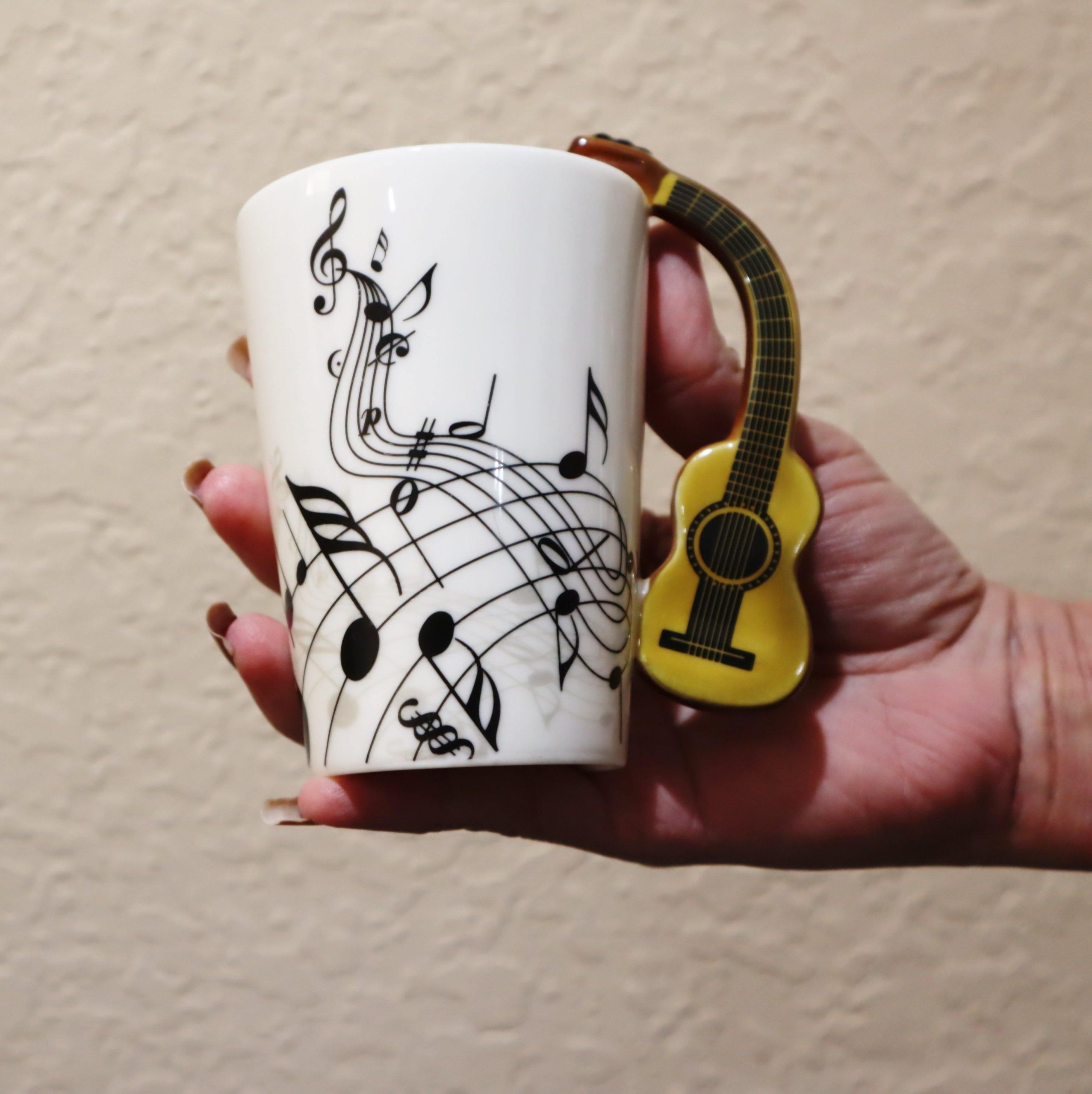 Guitar Handle With Music Print Coffee Mug 7 Oz 10