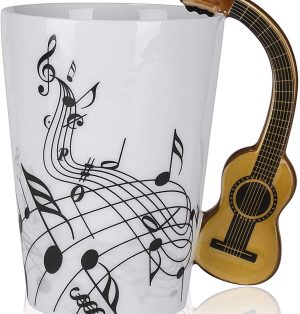 Guitar Handle With Music Print Coffee Mug 7 Oz 16