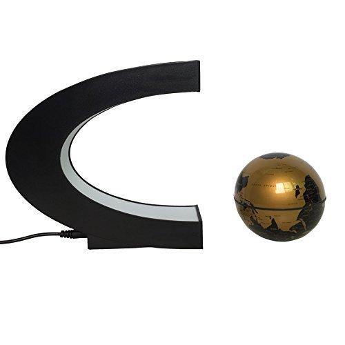 Levitation Gold Globe With Led Lights C Shape Magnetic Floating World Map 4