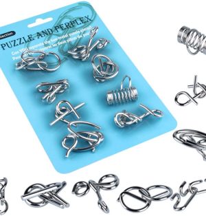 Metal Wire Puzzle Set Of 8 Brain Teaser Iq 6