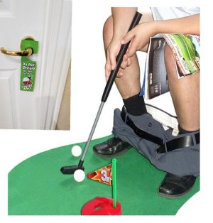 Toilet Golf Potty Time Putter Game Bathroom Mini Golf 10