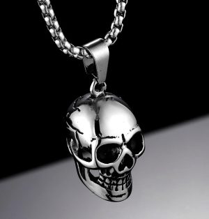 Skull Pendant Stainless Steel With 24 Chain Jewelry Skull Necklace 3