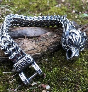 Viking Cuban Wolf Franco 8 Chain Bracelet Stainless Steel 6
