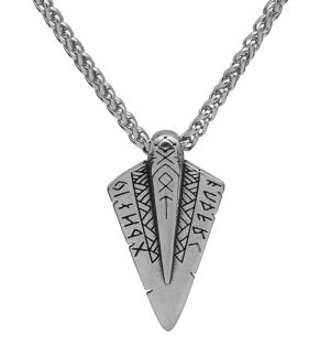 Viking Runes Pendant Spear Pendant With 24 Chain Stainless Steel