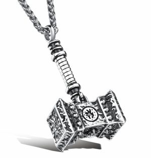 Viking Thor Hammer With 24 Chain Stainless Steel Necklace