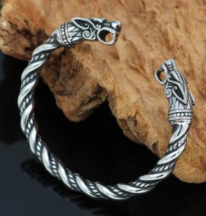 Viking Twisted Dragon Bangle Bracelet Stainless Steel Vintage
