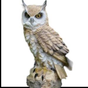 Owl Statue 7" White Bird Figurine Outdoor Sculpture