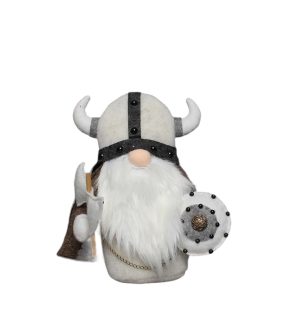Viking Plush 10" White Nordic Horned Gnome